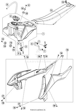 Tank, Seat, Cover Schematic