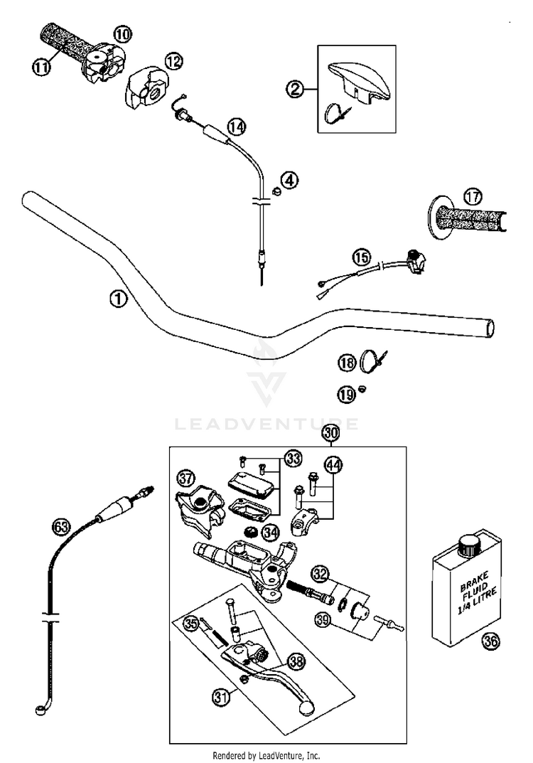 Handlebar, Controls 300 XC Chassis - 2007 Schematic