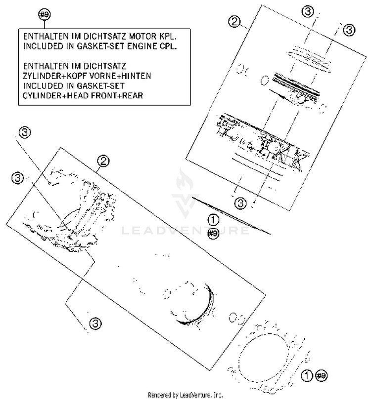 Cylinder 1290 SUPERDUKE R BLACK Engine - 2015 Schematic
