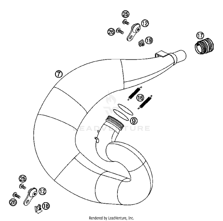 Exhaust Pipe 300 XC Chassis - 2007 Schematic