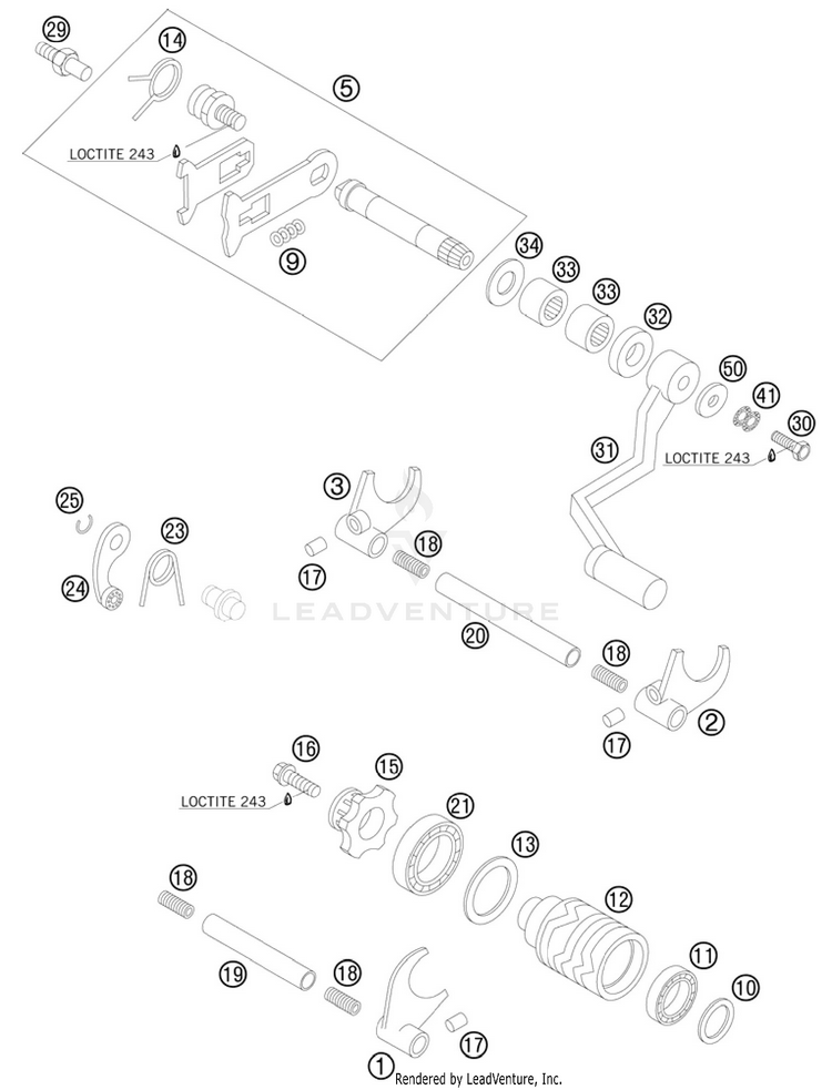 Shifting Mechanism 105 SX Engine - 2011 Schematic