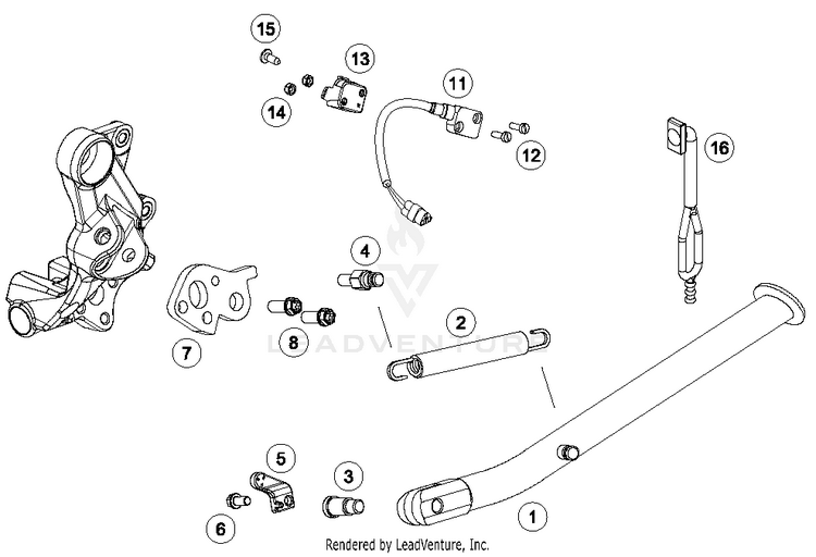 Side / Center Stand 690 ENDURO R CHASSIS - 2017 Schematic