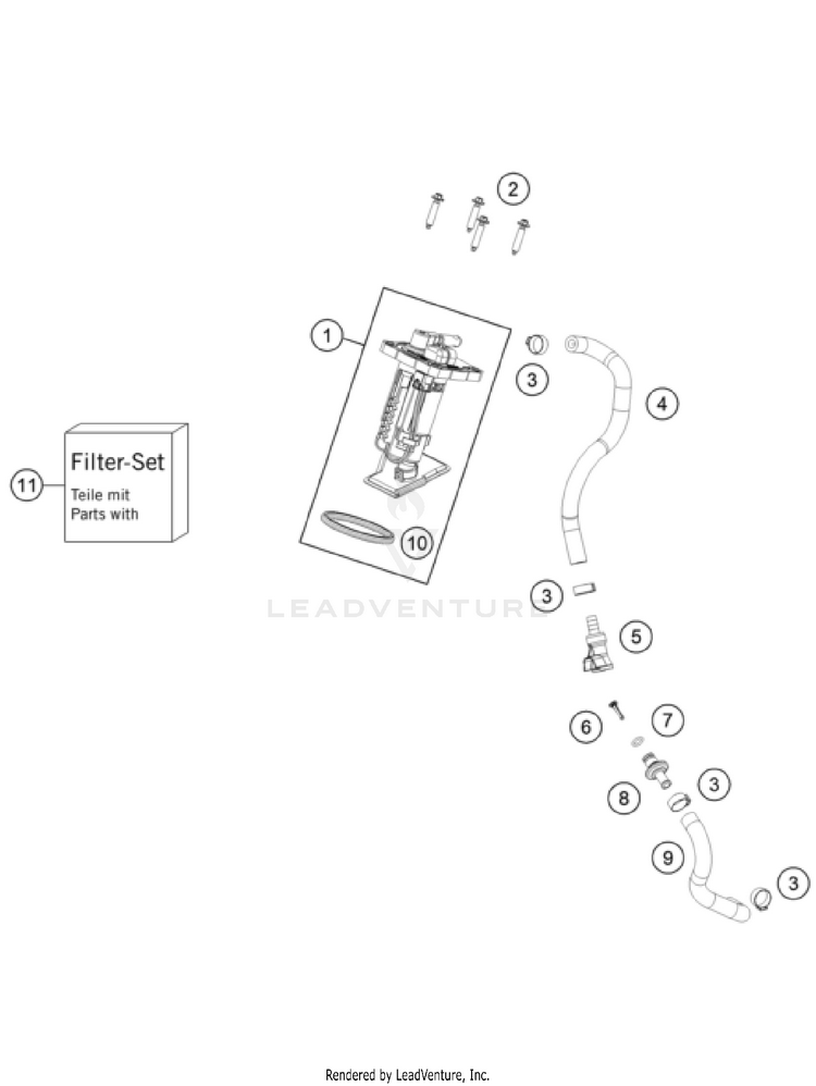 Fuel Pump 150 XC-W US CHASSIS - 2024 Schematic