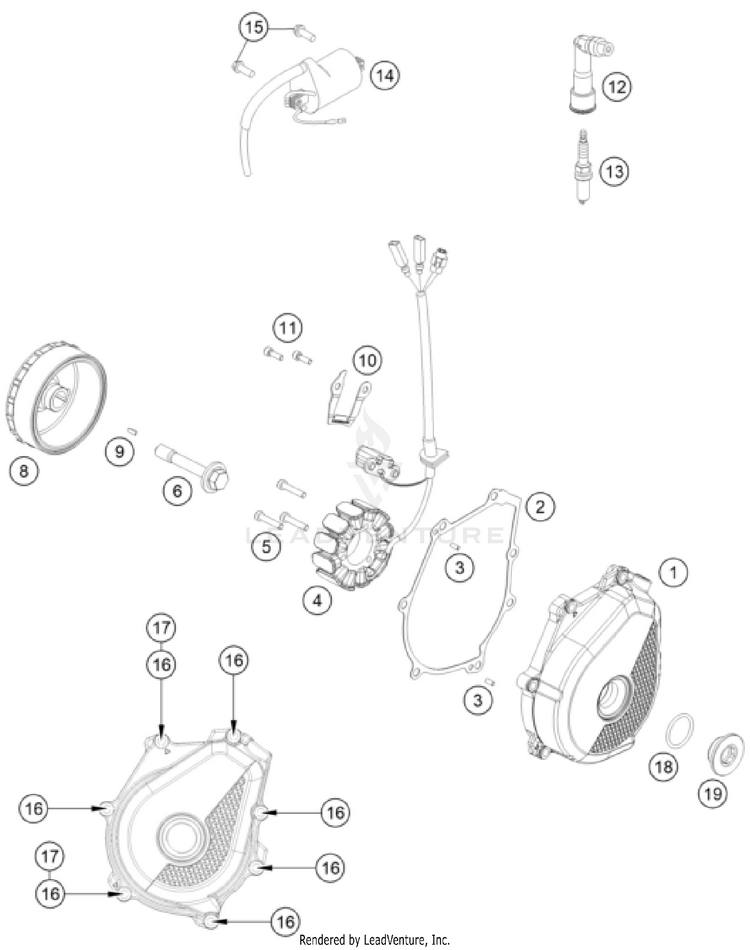 Ignition System 500 EXC US SL ENGINE - 2025 Schematic