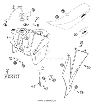 Tank, Seat, Cover Schematic