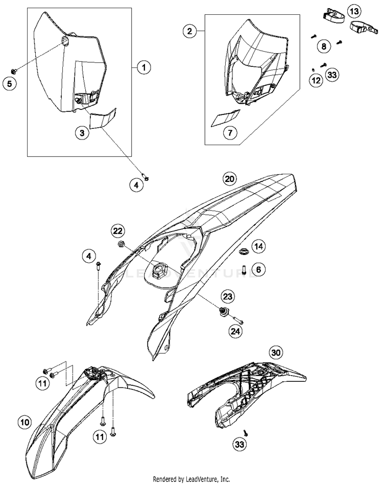 Mask, Fender 350 XCFW SIXDAYS Chassis - 2015 Schematic