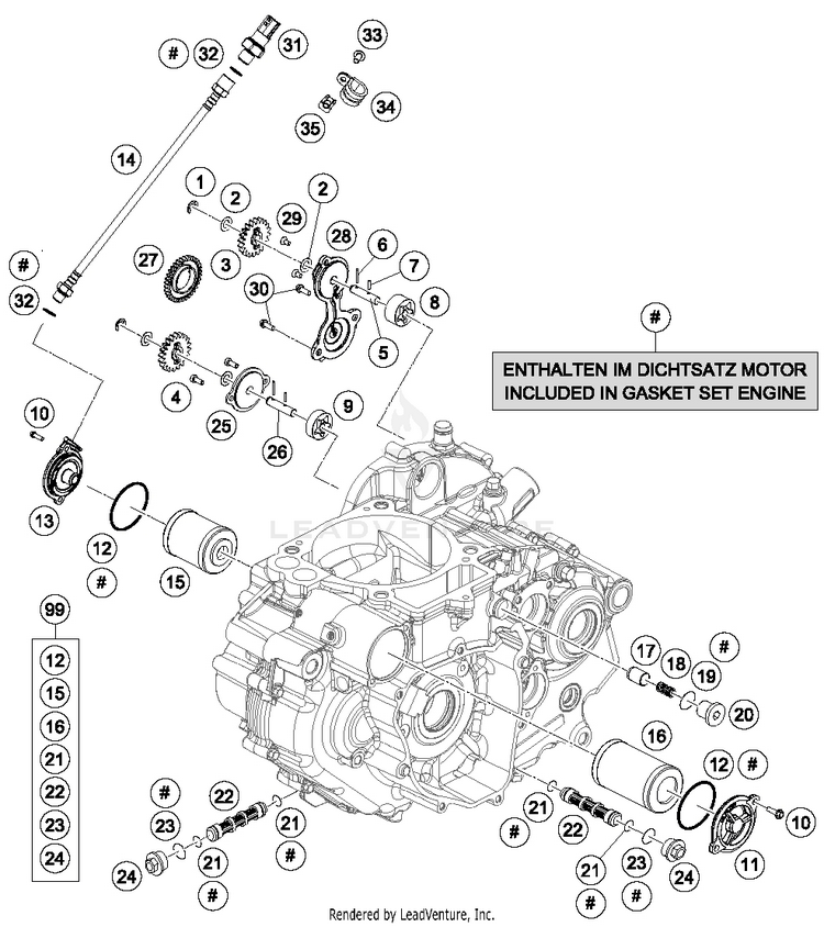 Lubricating System 690 ENDURO R Engine - 2016 Schematic