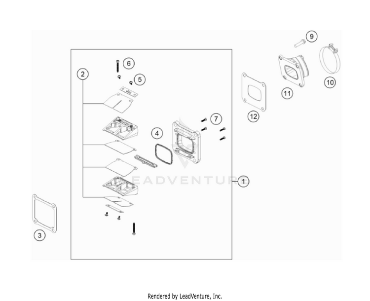 Reed Valve Case 300 XC Engine - 2023 Schematic