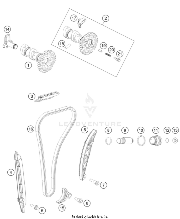 Timing Drive 350 EXC-F USA Engine - 2022 Schematic