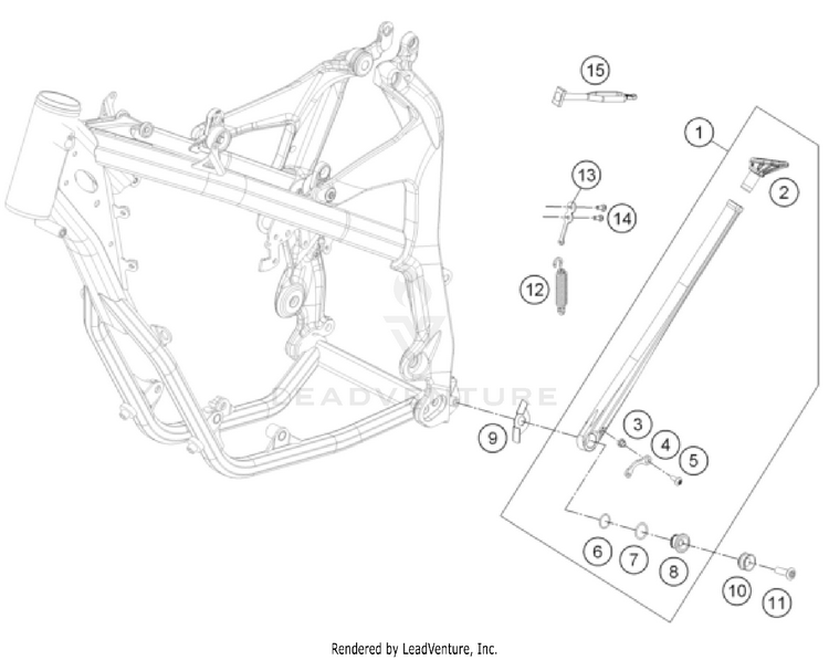Side / Center Stand FREERIDE E-XC CHASSIS - 2023 Schematic