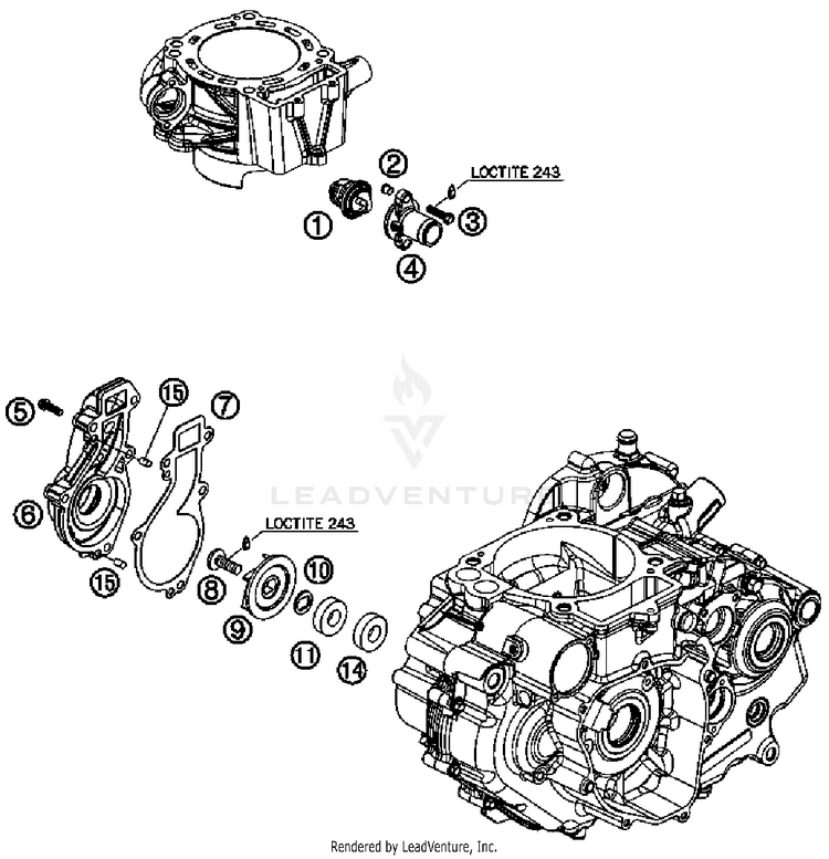 Water Pump 690 Duke Engine - 2008 Schematic