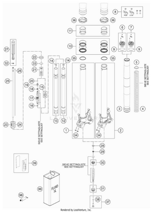 Front Fork Disassembled Schematic