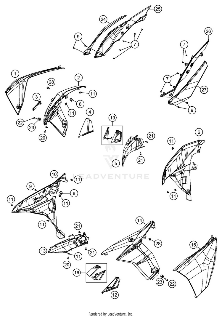 Side Trim 1290 SUPER ADVENTURE R CHASSIS - 2020 Schematic