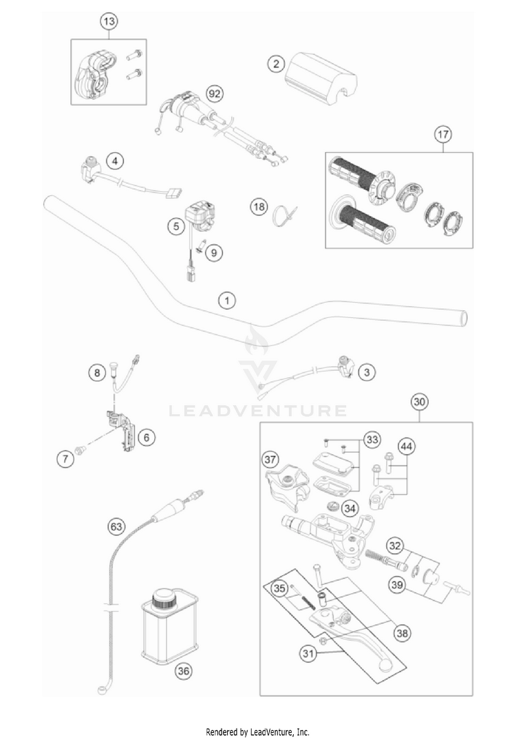 Handlebar, Controls 350 SX-F CHASSIS - 2022 Schematic