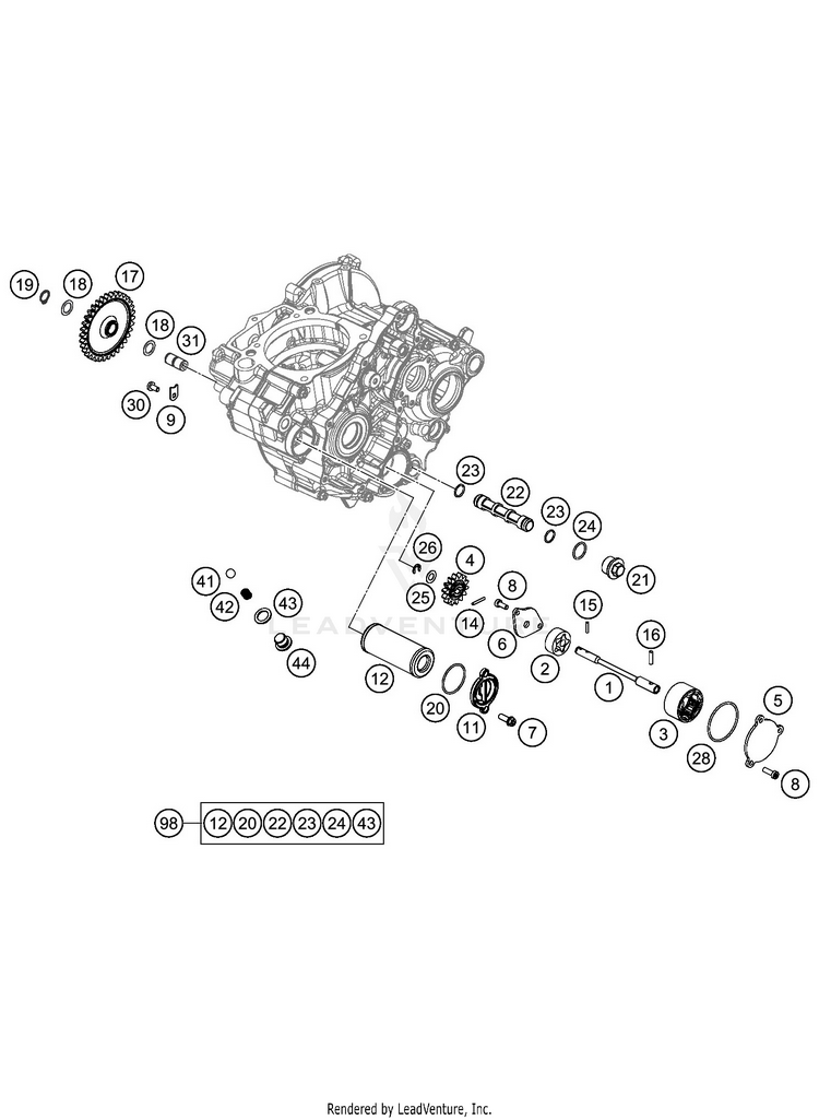 Lubricating System 350 SX-F ENGINE - 2020 Schematic