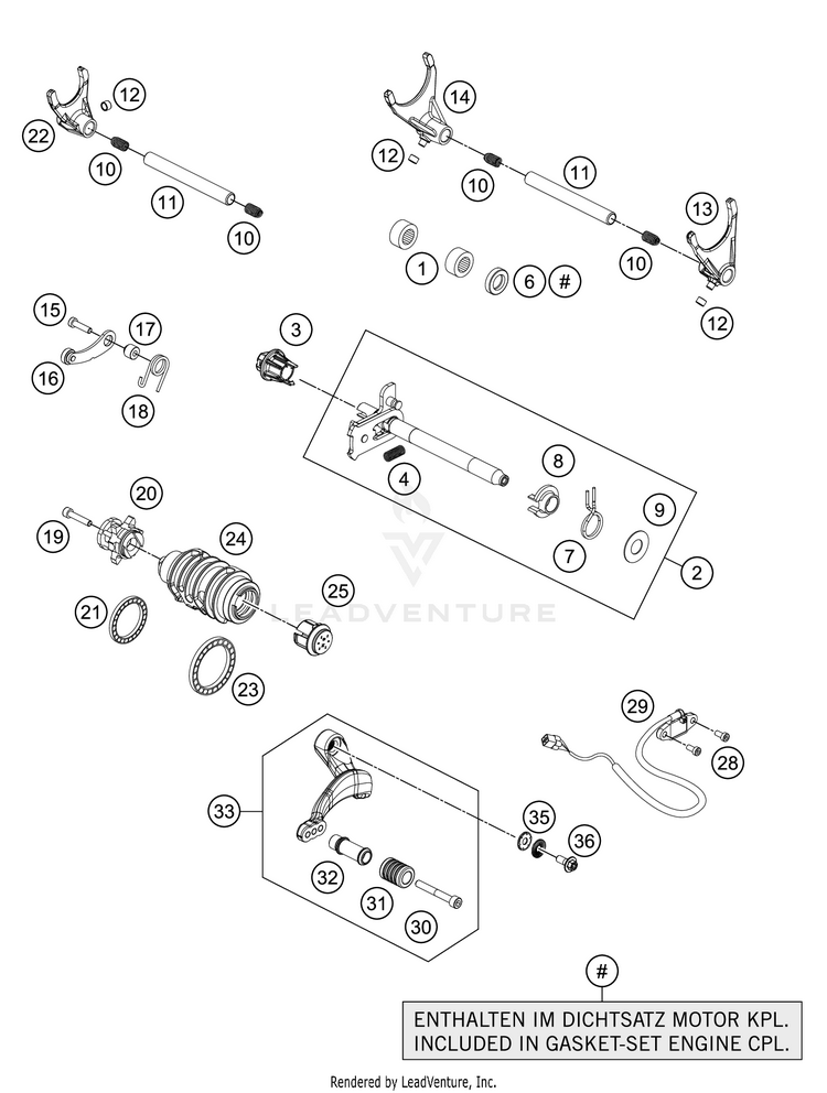 Shifting Mechanism 1290 SUPER ADVENTURE R ENGINE - 2019 Schematic