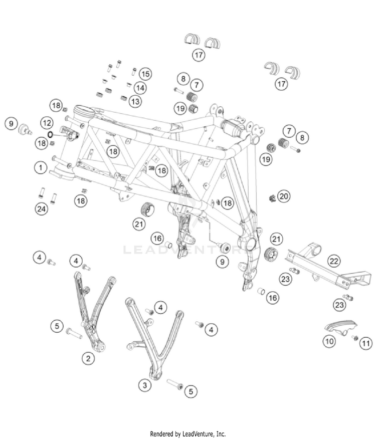 Frame 1290 SUPER ADVENTURE S, orange CHASSIS - 2023 Schematic