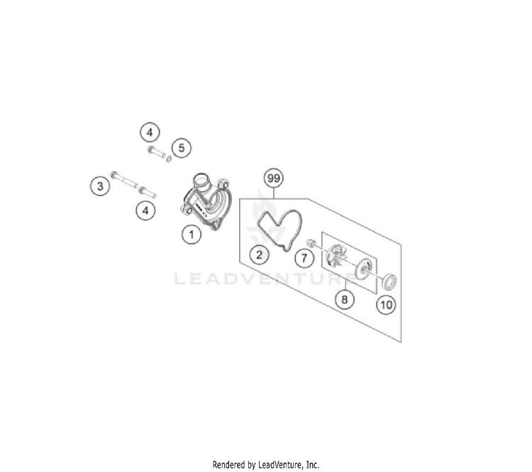 Water Pump 350 EXC-F ENGINE - 2024 Schematic