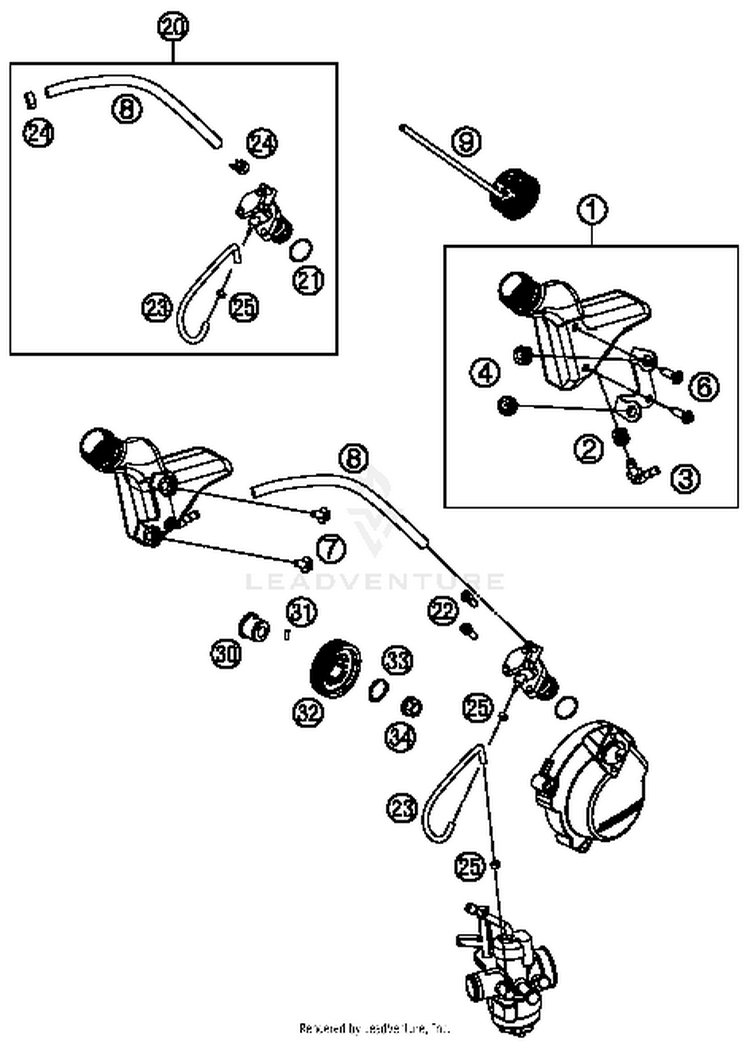 Lubricating System 50 SX MINI Engine - 2015 Schematic