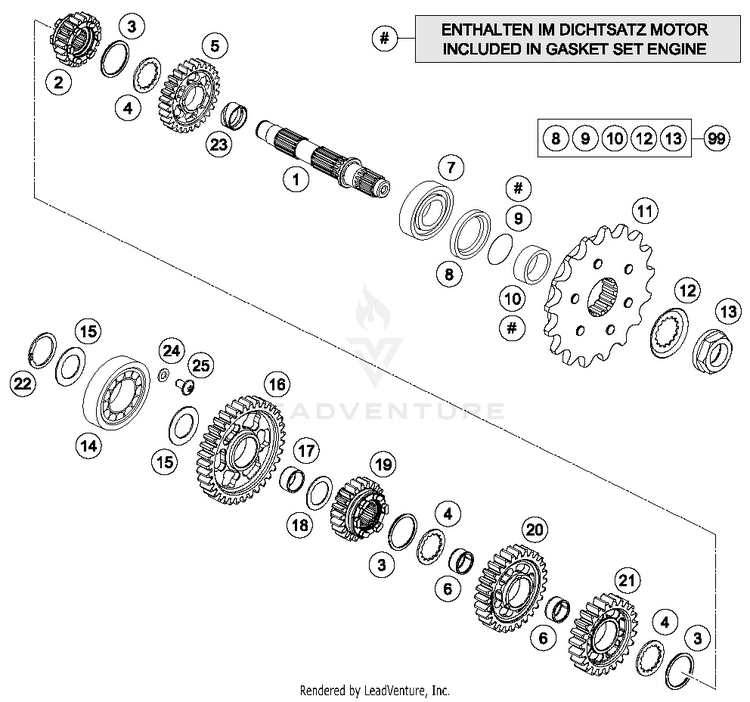 Transmission Ii - Countershaft 690 ENDURO R Engine - 2016 Schematic