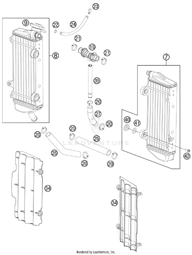 Cooling System 250 XC Engine - 2012 Schematic