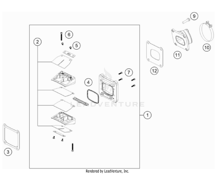 Reed Valve Case 250 SX Engine - 2023 Schematic
