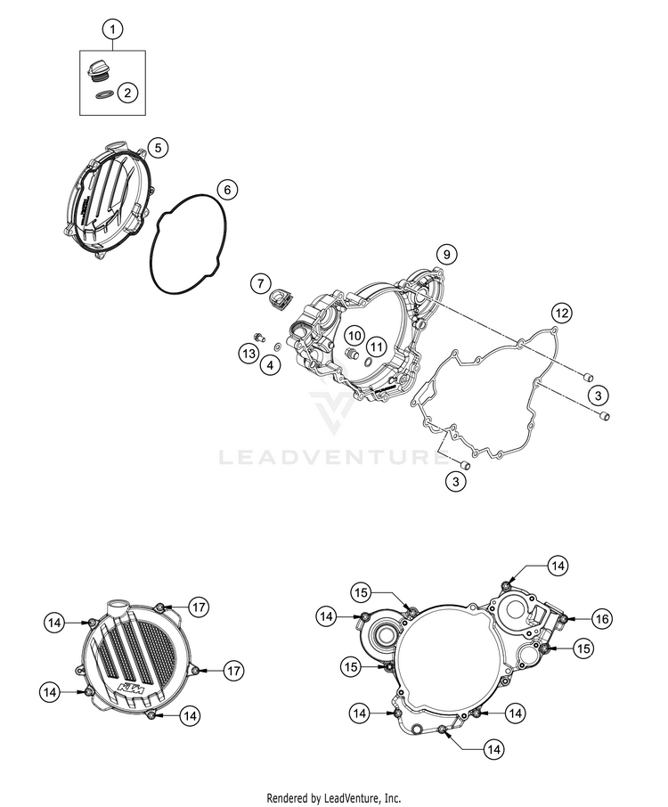 Clutch Cover 150 XC-W TPI ENGINE - 2020 Schematic