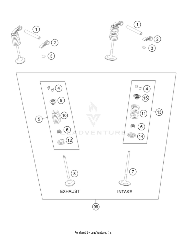 Valve Drive 350 SX-F Engine - 2023 Schematic