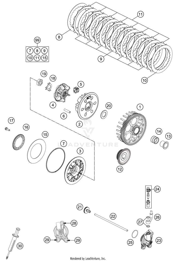 Clutch 250 XC TPI ENGINE - 2020 Schematic