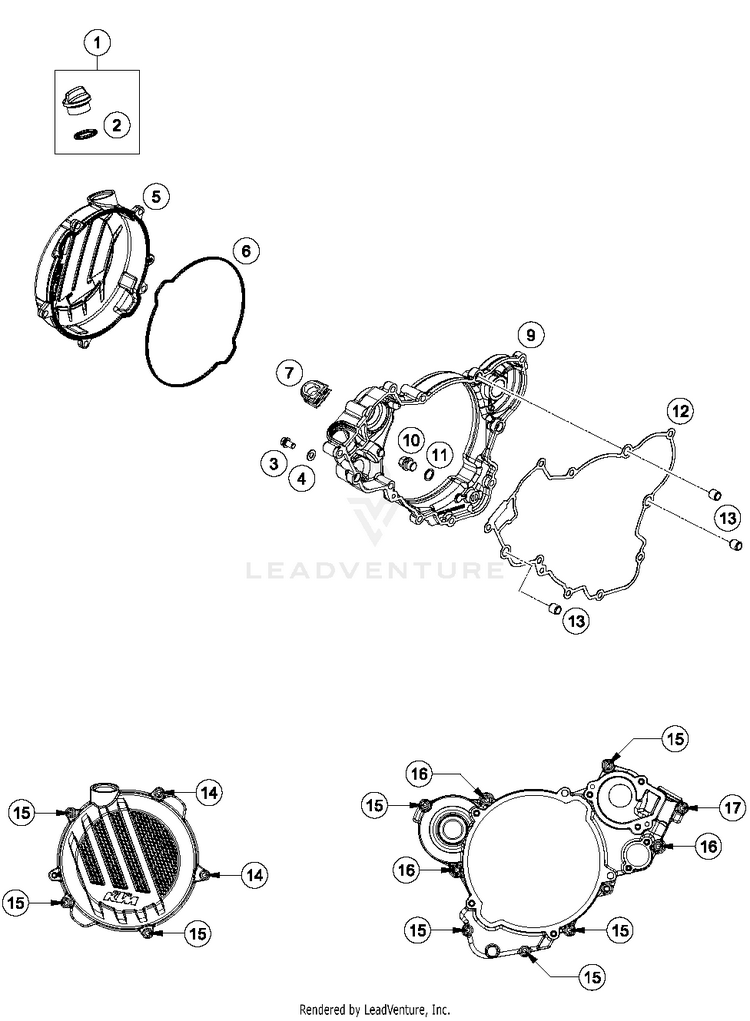 Clutch Cover 150 SX ENGINE - 2017 Schematic
