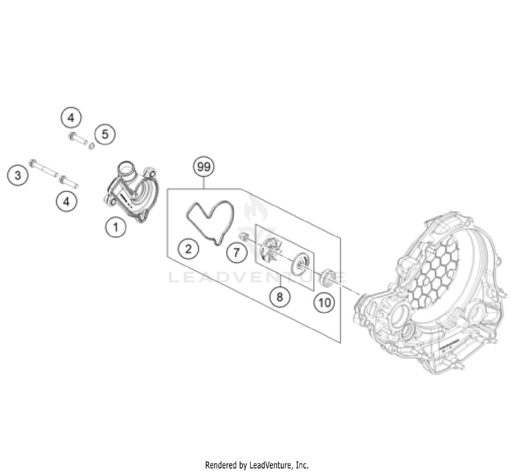Water Pump 350 XC-F ENGINE - 2024 Schematic