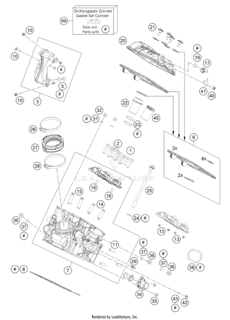 Cylinder Head Rear 1290 SuperDuke GT Engine - 2023 Schematic