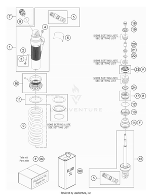 Shock Absorber Disassembled Schematic