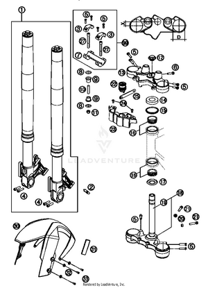 Front Fork, Triple Clamp Schematic