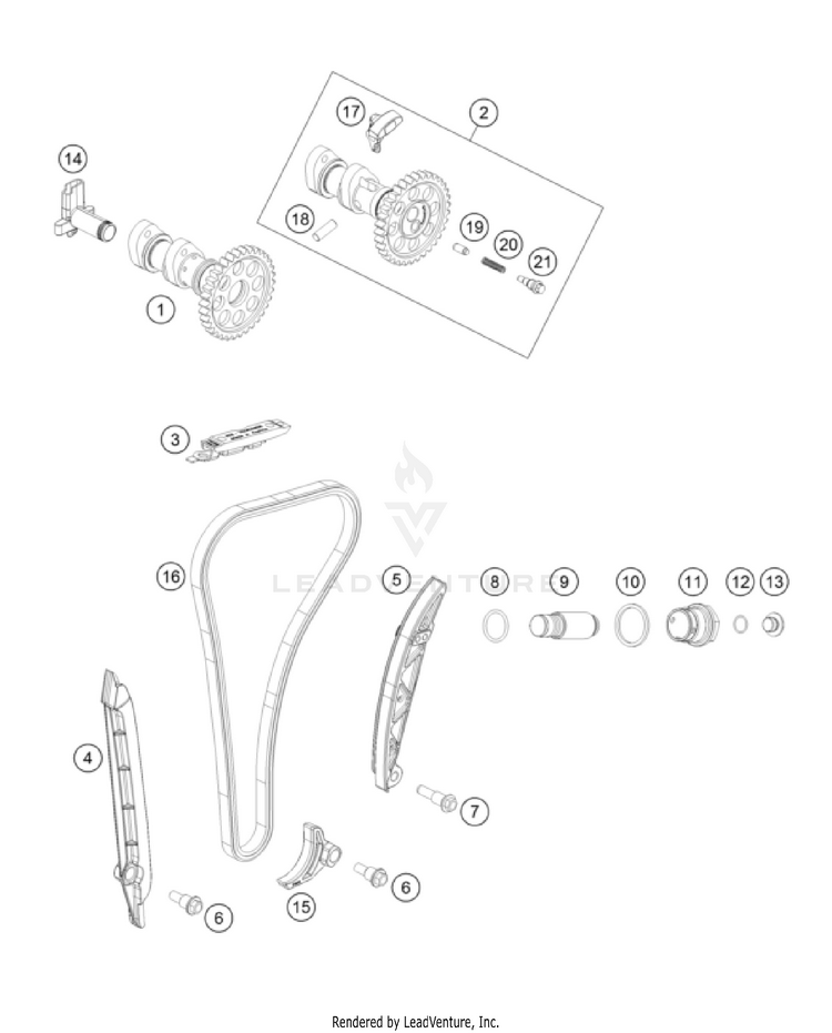 Timing Drive 350 EXC-F USA Engine - 2023 Schematic