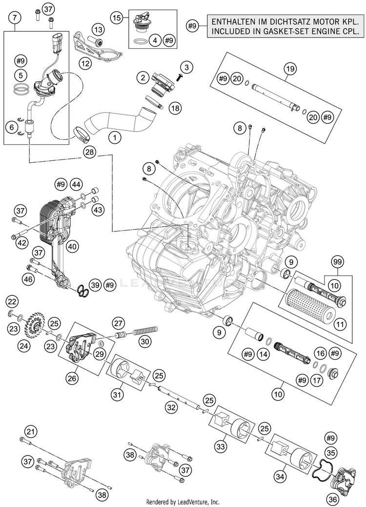 Lubricating System 1290 SUPER ADVENTURE R ENGINE - 2020 Schematic