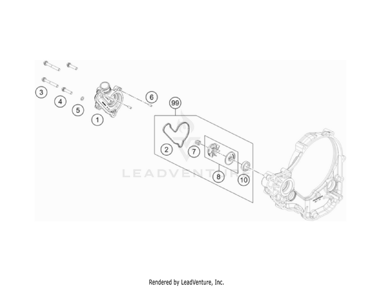 Water Pump 350 EXC-F USA Engine - 2023 Schematic