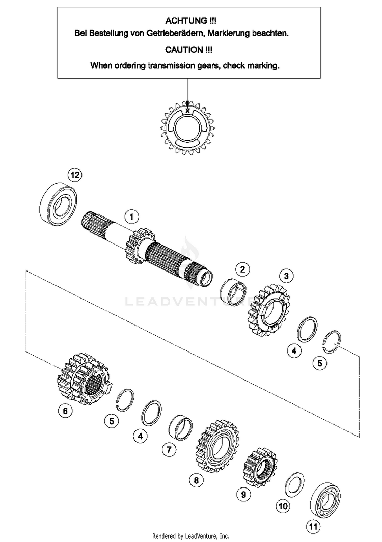 Transmission I - Main Shaft 150 SX ENGINE - 2017 Schematic
