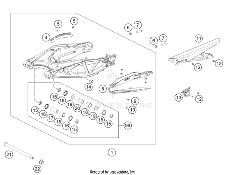 Swing Arm 1290 SUPER ADVENTURE R OT CHASSIS - 2024 Schematic