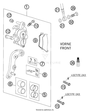 Brake Caliper Front Schematic