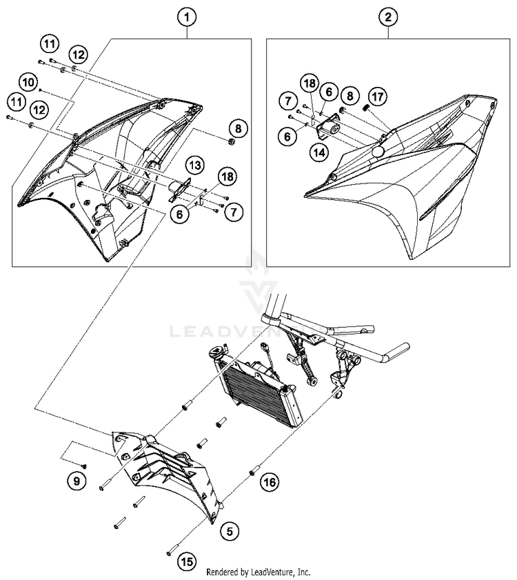Side Covers RC 390 CUP USA Chassis - 2016 Schematic