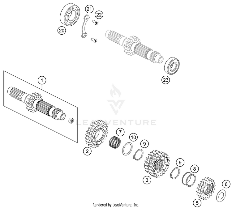 Transmission I - Main Shaft 450 SX-F FACTORY EDITION ENGINE - 2019 Schematic