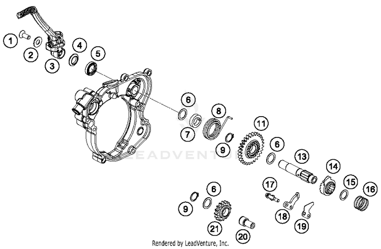Kick Starter 65 SX Engine - 2016 Schematic