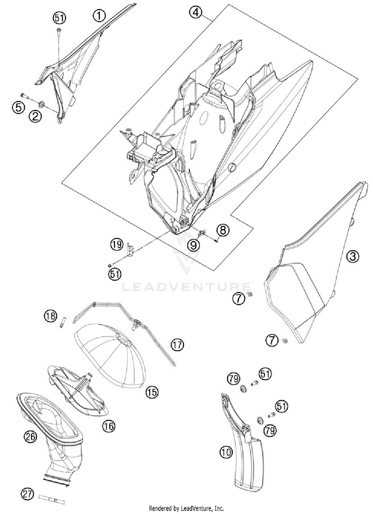 Air Filter 150 XC Chassis - 2012 Schematic