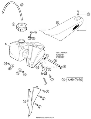 Tank, Seat, Cover Schematic