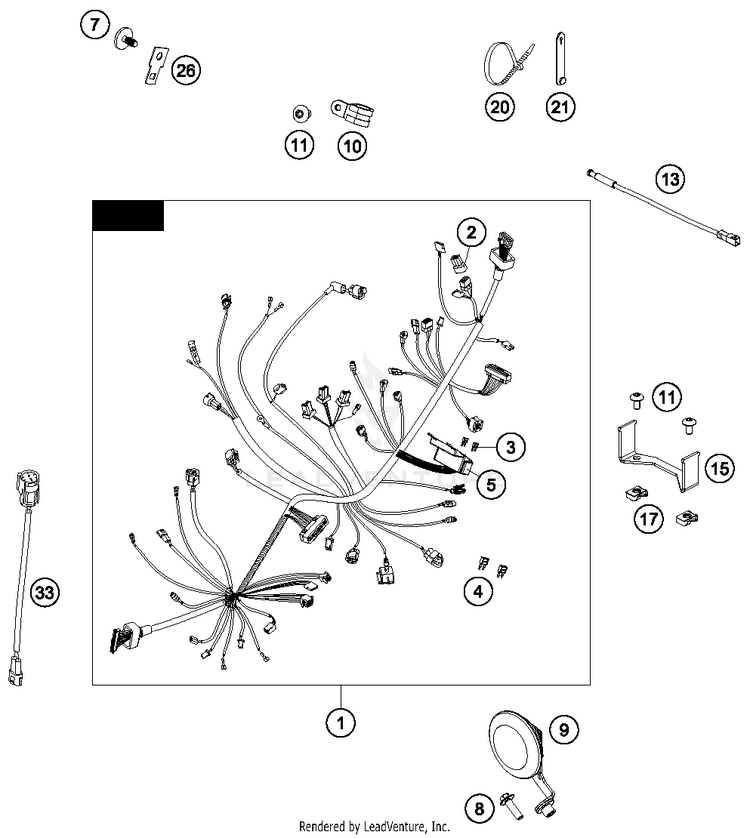 Wiring Harness 690 DUKE WHITE Chassis - 2016 Schematic