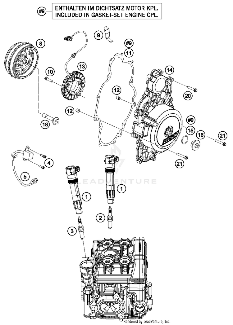 Ignition System 1290 SUPERDUKE R BLACK Engine - 2015 Schematic