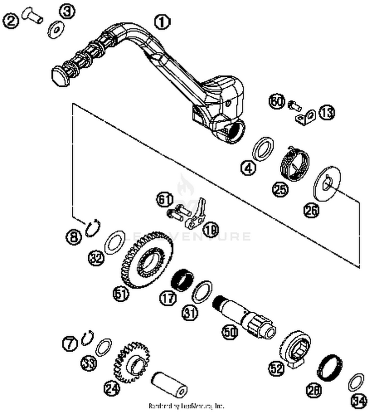 Kick Starter 250 XC Engine - 2014 Schematic