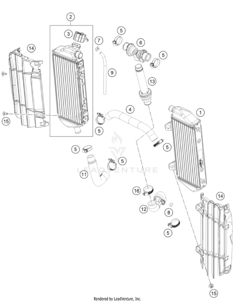 Cooling System 250 XC ENGINE - 2025 Schematic