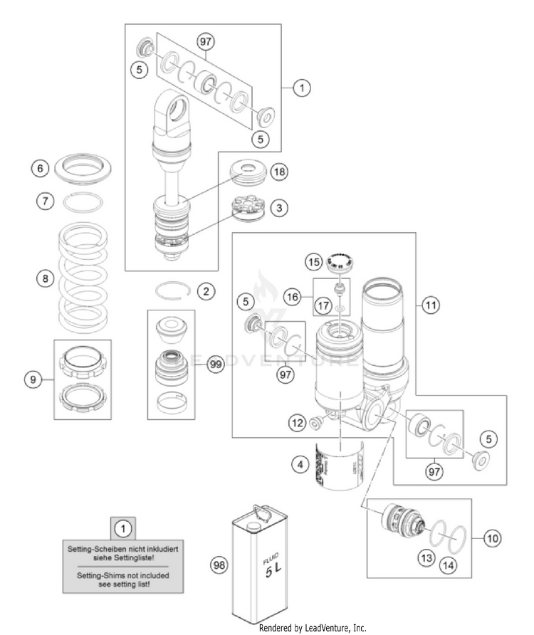 Shock Absorber Disassembled Schematic